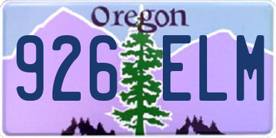 OR license plate 926ELM