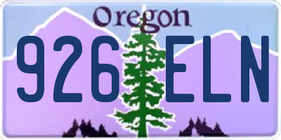 OR license plate 926ELN
