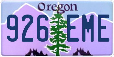 OR license plate 926EME