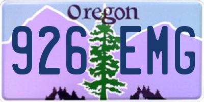 OR license plate 926EMG