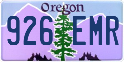 OR license plate 926EMR