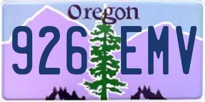 OR license plate 926EMV
