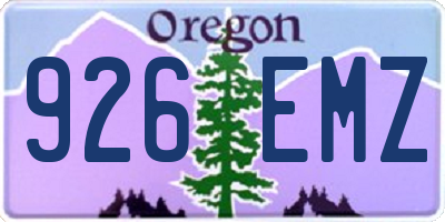OR license plate 926EMZ