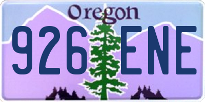 OR license plate 926ENE