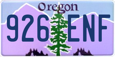OR license plate 926ENF