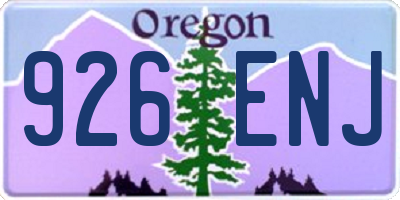 OR license plate 926ENJ