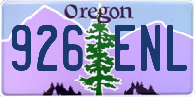 OR license plate 926ENL