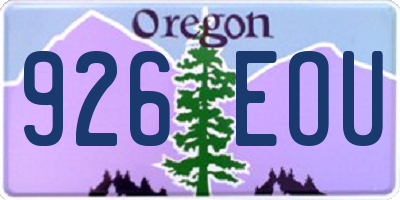 OR license plate 926EOU