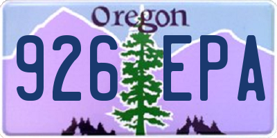 OR license plate 926EPA