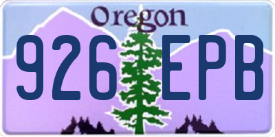 OR license plate 926EPB