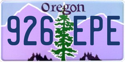 OR license plate 926EPE