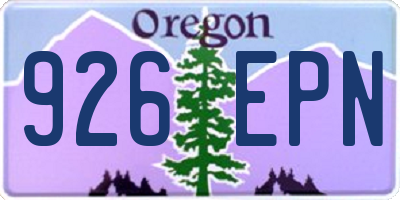 OR license plate 926EPN