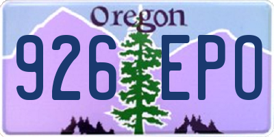 OR license plate 926EPO