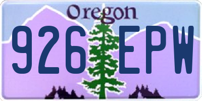 OR license plate 926EPW