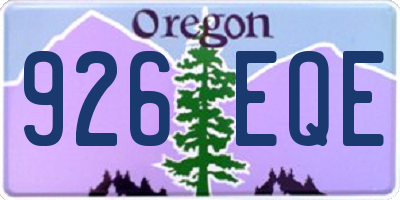 OR license plate 926EQE