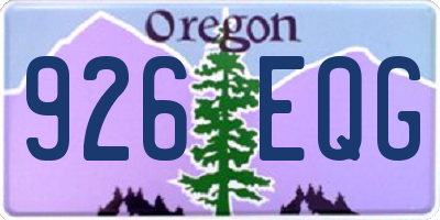 OR license plate 926EQG