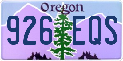 OR license plate 926EQS