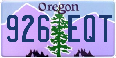 OR license plate 926EQT