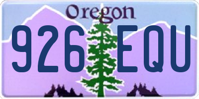 OR license plate 926EQU
