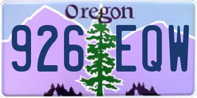 OR license plate 926EQW