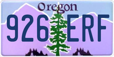 OR license plate 926ERF