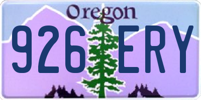 OR license plate 926ERY