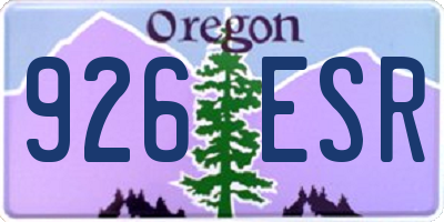OR license plate 926ESR