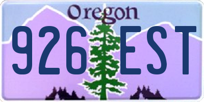 OR license plate 926EST