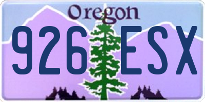OR license plate 926ESX