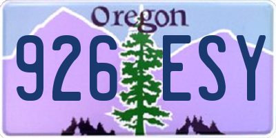 OR license plate 926ESY