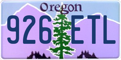 OR license plate 926ETL