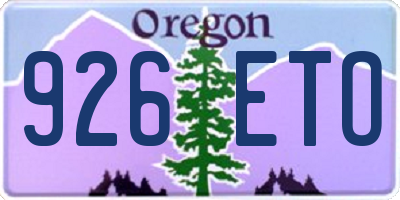 OR license plate 926ETO
