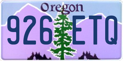 OR license plate 926ETQ
