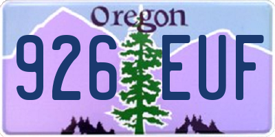 OR license plate 926EUF