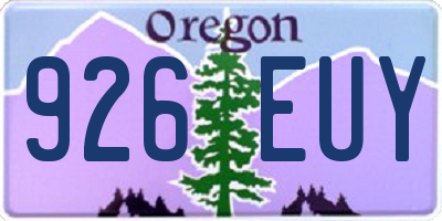 OR license plate 926EUY