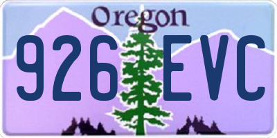 OR license plate 926EVC
