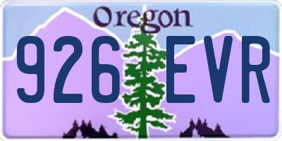 OR license plate 926EVR