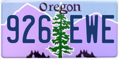 OR license plate 926EWE