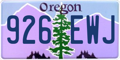 OR license plate 926EWJ