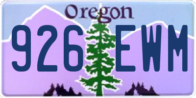 OR license plate 926EWM