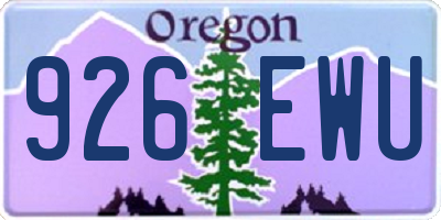 OR license plate 926EWU