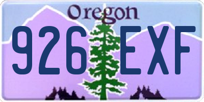 OR license plate 926EXF
