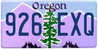 OR license plate 926EXQ