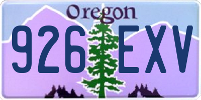 OR license plate 926EXV