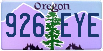 OR license plate 926EYE