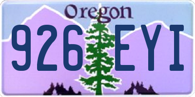OR license plate 926EYI