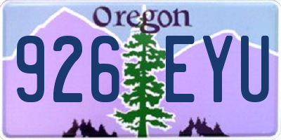 OR license plate 926EYU