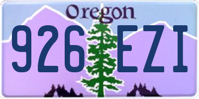 OR license plate 926EZI