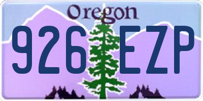OR license plate 926EZP