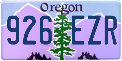 OR license plate 926EZR